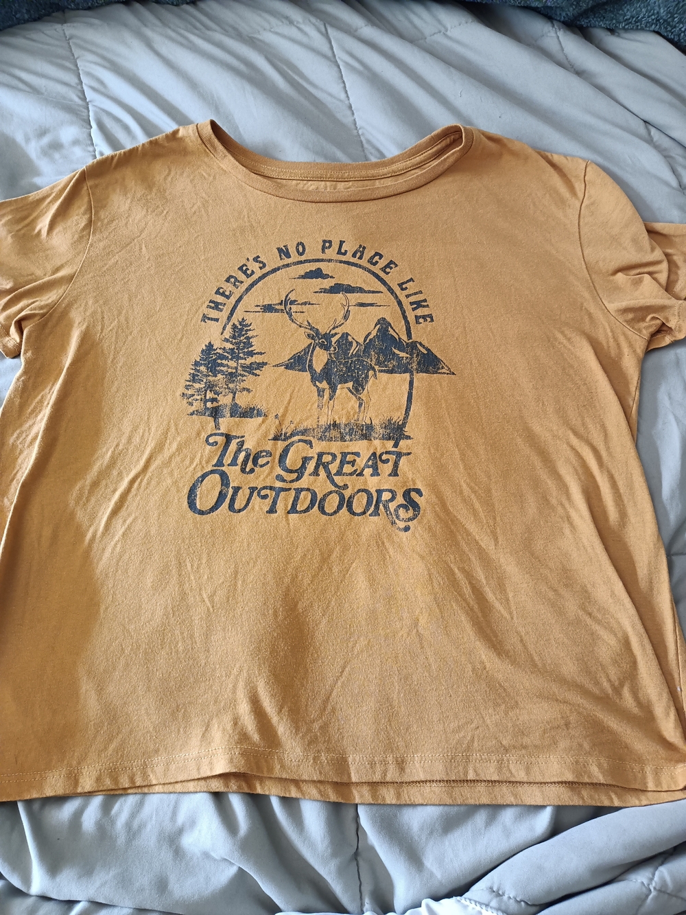 Fifth Sun Mustard Yellow 'The Great Outdoors' Graphic Tee